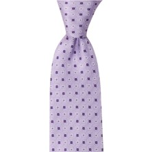 1001 Kravat Lila Desenli 8 cm Genişliğinde Kravat
