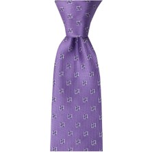 1001 Kravat Lila Desenli 8 cm Genişliğinde Kravat