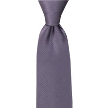 1001 Kravat Gri Çizgili 8 cm Genişliğinde Kravat