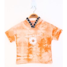 Toontoy Kids Toontoy Kız Çocuk Batik Desenli Papatya Baskılı Tişört