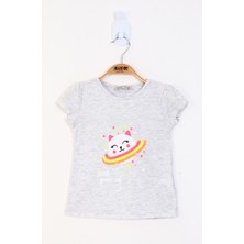 Toontoy Kids Toontoy Kız Çocuk Pul Detaylı Baskılı Tişört