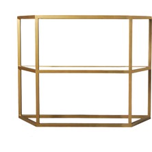 Hitit Dekorasyon Alison 2 Raflı Gold Metal Dresuar&Konsol