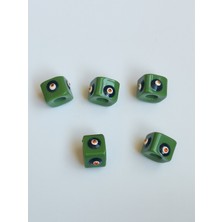 Livza Bijuteri Akrilik Nazar Boncuğu 5 Adet Yeşil Renk