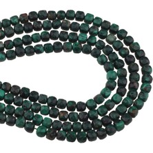Dünya Doğal Taş 4x4 mm Faset Kesim Malahit ( Malakit ) Taşı Dizi - DZ3932