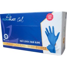 Glove S Beden Tpe/pe Poşet Mavi Elastik Eldiven 100 Adet