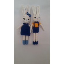 Oyuncak Park Blue Rabbits Ailesi Amigurumi Organik Oyuncak