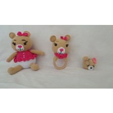 Oyuncak Park Ayıcık Bobi Uyku Arkadaşı Çıngırak ve Anahtarlık Amigurumi Organi