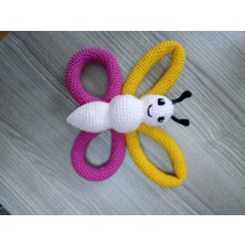 Oyuncak Park Kelebek Çıngırak Amigurumi Organik Oyuncak