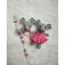 Oyuncak Park Fil Yeni Doğan Seti Amigurumi Organik Oyuncak