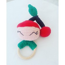 Oyuncak Park Kiraz Kız Uyku Arkadaşı ve Çıngırak Amigurumi Organik Oyuncak