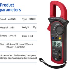 Aneng ST201 Dijital Kelepçe Multimetre 4000 Sayımlar (Yurt Dışından)