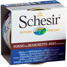 Schesir Ton Balıklı Ringa Balıklı ve Pirinçli  Naturel Kedi Konservesi 85 gr