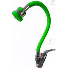 Yayke Oynar Başlıklı Tasarruflu Silikon Musluk Başlığı Kubar Çift Fonksiyonlu Yeşil