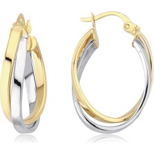 İryum 14 Ayar Altın Halka Küpe (Çapı: 1.60X2.55 Cm)