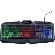 Turbox Compound TR-GK102 USB Kablolu Gaming Standart Q Rainbow Aydınlatma Multimedia Klavye
