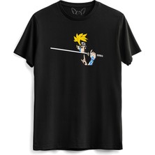 Alfa Tshirt Naruto Resimli Dijital Baskılı Çocuk Siyah Tshirt