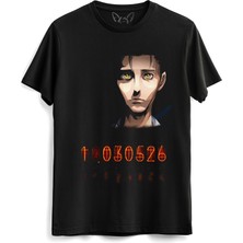 Alfa Tshirt Steins;gate Tasarımlı Baskılı Çocuk Siyah Tshirt