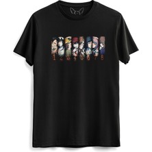 Alfa Tshirt Steins;gate Dijital Baskılı Çocuk Siyah Tshirt