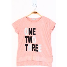 Toontoy Kids Sweater Nar Çiçeği Yıldız Desenli Taşlı Kadın T-Shirt