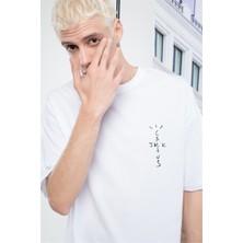 Trendiz Unisex Basic Cactusjack Tshirt Beyaz
