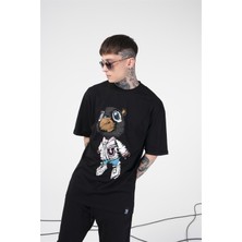 The Champ Paint Bear Tshirt Siyah