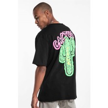 Trendiz Cactus Oversize T-Shirt Siyah