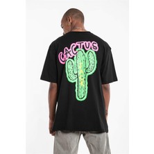 Trendiz Cactus Oversize T-Shirt Siyah