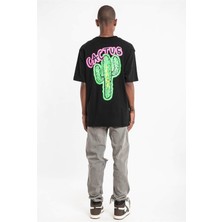 Trendiz Cactus Oversize T-Shirt Siyah