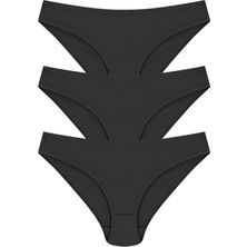 Papatya 3 Adet Siyah Renk Bikini Külot