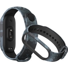 Furenfa Xiaomi Mi Band 3/4 Uyumlu Kamuflaj Desenli Akıllı Bileklik Kordon Kayış Silikon