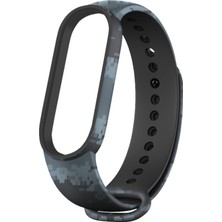 Furenfa Xiaomi Mi Band 3/4 Uyumlu Kamuflaj Desenli Akıllı Bileklik Kordon Kayış Silikon