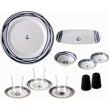 Jumbo Blue Marin 28 Parça 6 Kişilik Kahvaltı Takımı