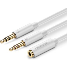 Ugreen 3.5mm Kulaklık ve Mikrofon Birleştirici Y Kablo Beyaz