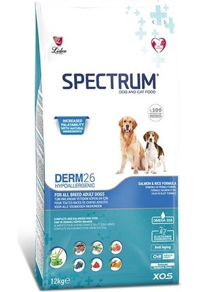 Spectrum Adult DERM26 Hipoalerjenik Somonlu Yetişkin Köpek Maması 12 kg