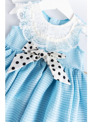 Babymod Kız Bebek Elbise Güpürlü Bandanalı Bebek Elbise