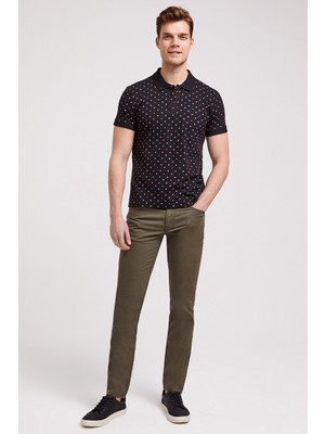 Lee Cooper Paper Erkek %100 Pamuk Baskılı Polo Yaka T-Shirt Siyah