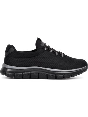 Walkway Flexible Siyah-Siyah Comfort Unisex Bağcıksız Yürüyüş Ayakkabı