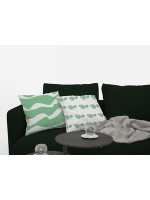 Tropik Home 4'lü Leaves Desen Dijital Baskılı Renkli 40 x 40 cm Kırlent Kılıfı