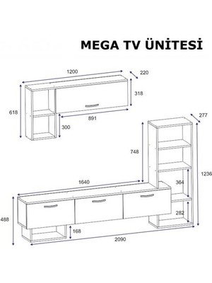 BMdekor TV Ünitesi Star Beyaz Mermer Desen