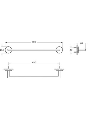 Artema A44886 Havluluk 45 cm Krom