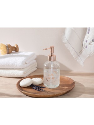 English Home Soft Bath Cam Banyo Sıvı Sabunluk 7 X 7 X 18 cm Rose Gold