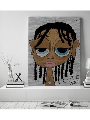 Bk Gift The Lazy People Collection Cute Girl Tasarımlı Kanvas Tablo 50X70CM-1