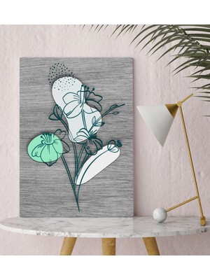 Bk Gift Minimal Çiçekler Tasarımlı Kanvas Tablo 30X50CM-3