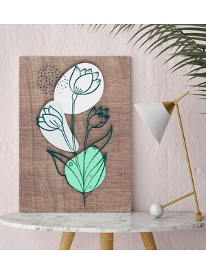 Bk Gift Minimal Çiçekler Tasarımlı Kanvas Tablo 30X50CM-2