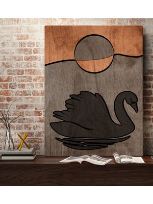 Bk Gift Kuğu Tasarımlı Kanvas Tablo 70X100CM-1