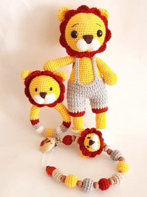 Oyuncak Park Yeni Doğan Aslan Seti Amigurumi Organik Oyuncak
