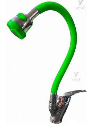 Yayke Oynar Başlıklı Tasarruflu Silikon Musluk Başlığı Kubar Çift Fonksiyonlu Yeşil