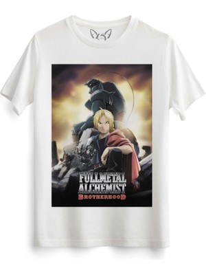 Alfa Tshirt Fullmetal Alchemist Resim Baskılı Çocuk Beyaz Tshirt