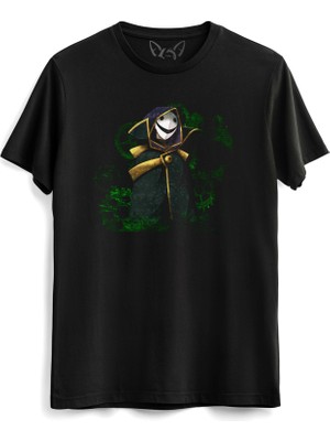 Alfa Tshirt Steins;gate Resimli Baskılı Çocuk Siyah Tshirt