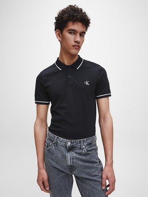 Calvin Klein Erkek Siyah Kısa Kollu Polo Tshirt